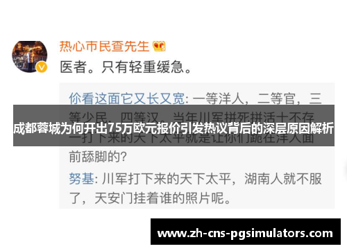 成都蓉城为何开出75万欧元报价引发热议背后的深层原因解析